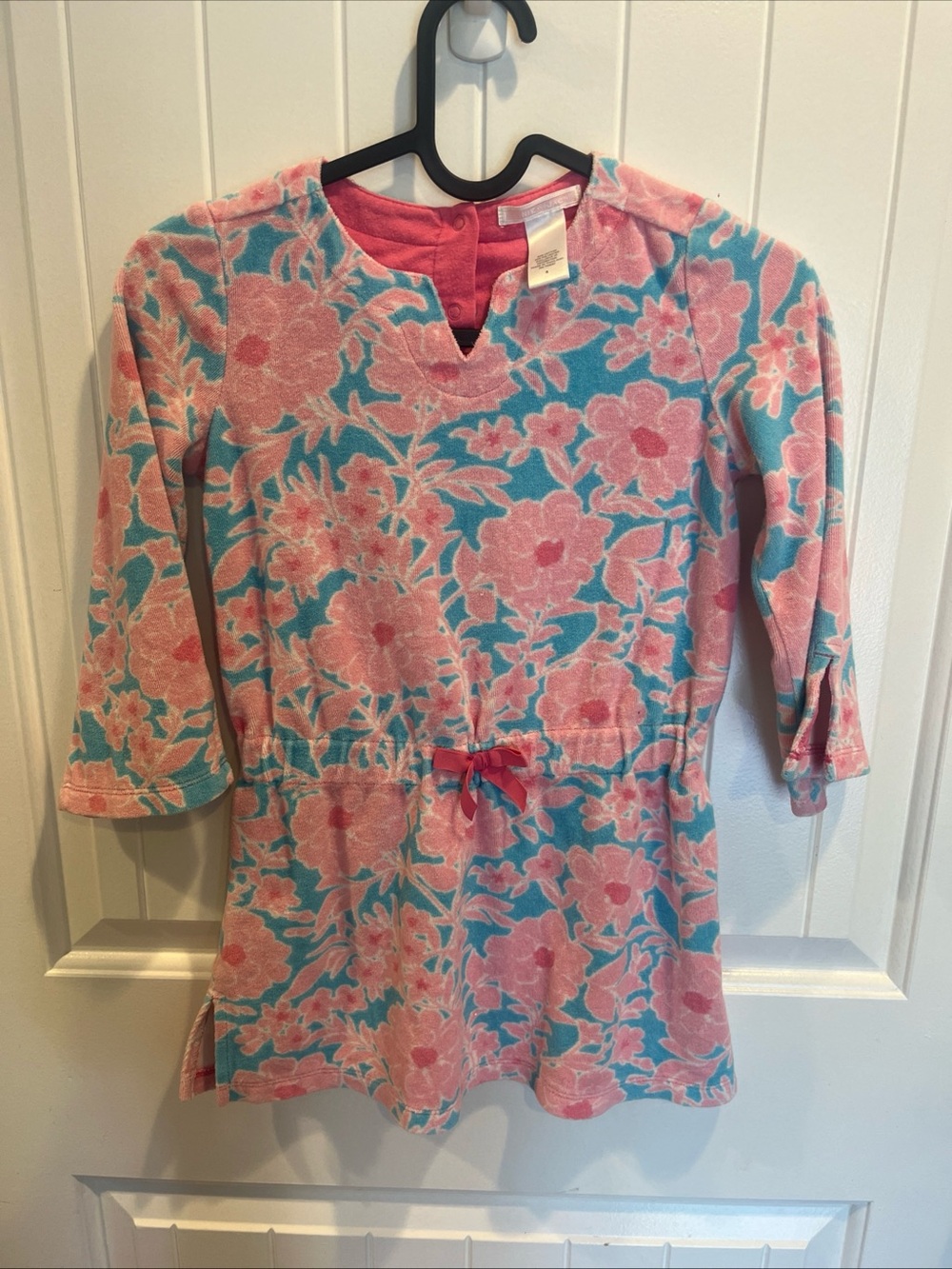 Janie and Jack Pink Floral Tunic with Teal Accents